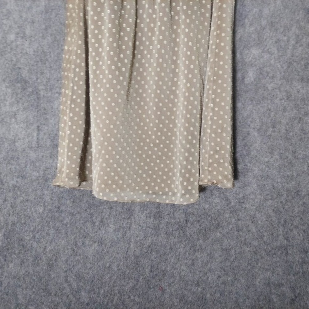 Express Dress 10 Champagne Strapless Swiss Dot Chiffon Ruched Cocktail Romantic - Picture 7 of 10